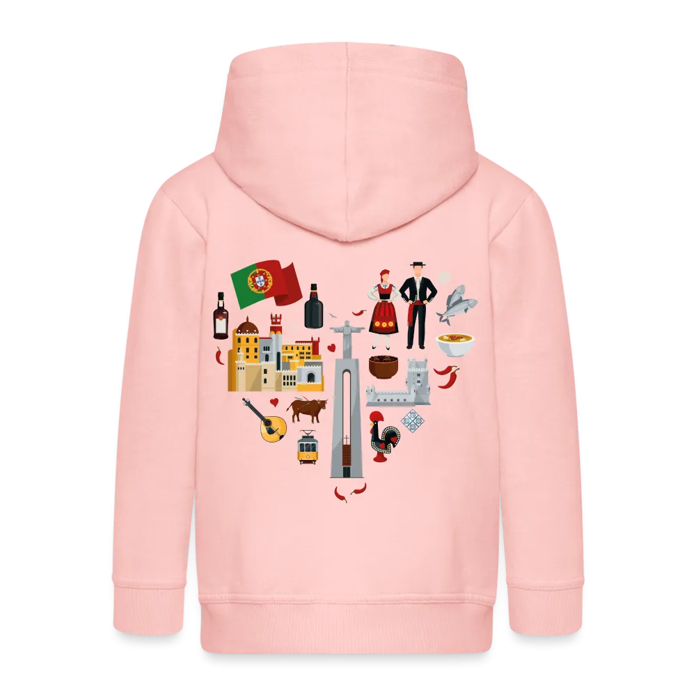 Veste à capuche Premium Enfant "Cœur Portugal"