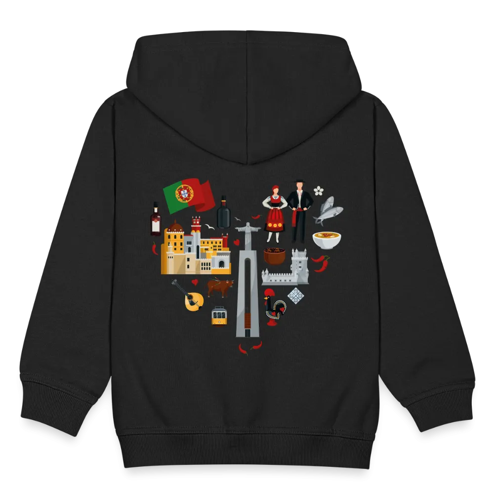 Veste à capuche Premium Enfant "Cœur Portugal"